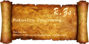 Rakovics Zsuzsanna névjegykártya